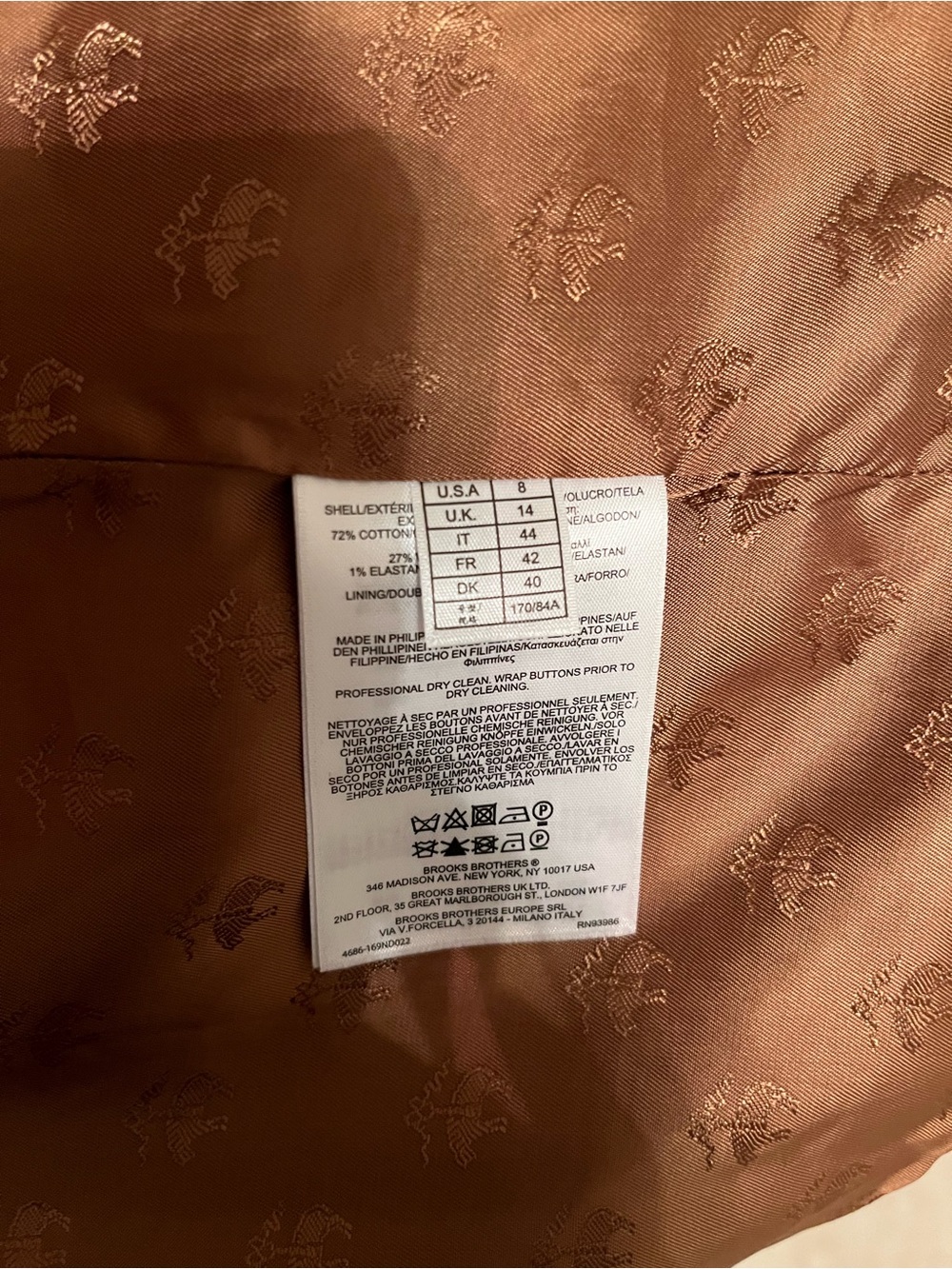 Brooks Brothers Floral Glen Plaid Double Breasted Blazer Size 8 - Picture 14 of 16